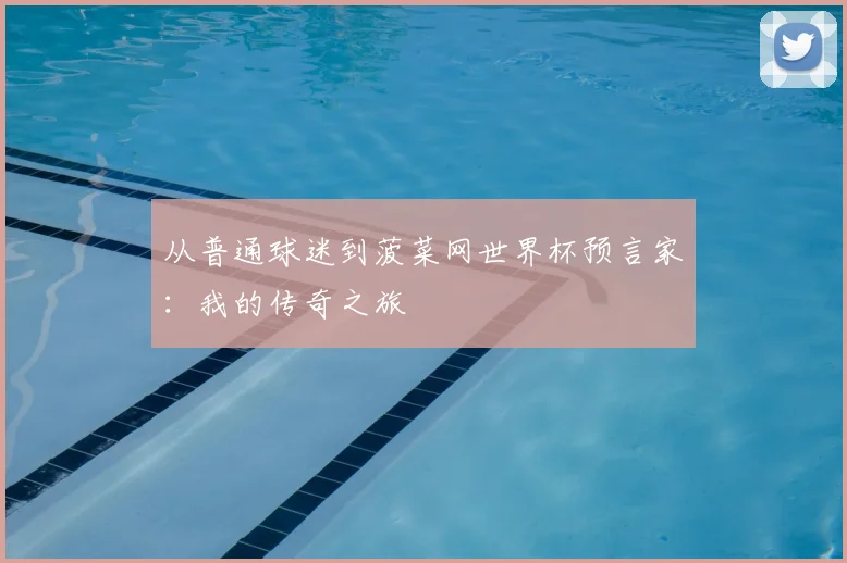 从普通球迷到菠菜网世界杯预言家：我的传奇之旅
